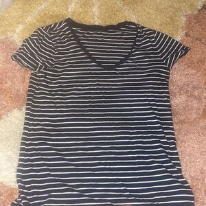 Gap, Size M , black and white striped v neck shirt
